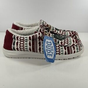 Hey Dude Wally Merry Fishmas Sweater Lace Up Loafers Comfy NWT Men's Size 11‎
